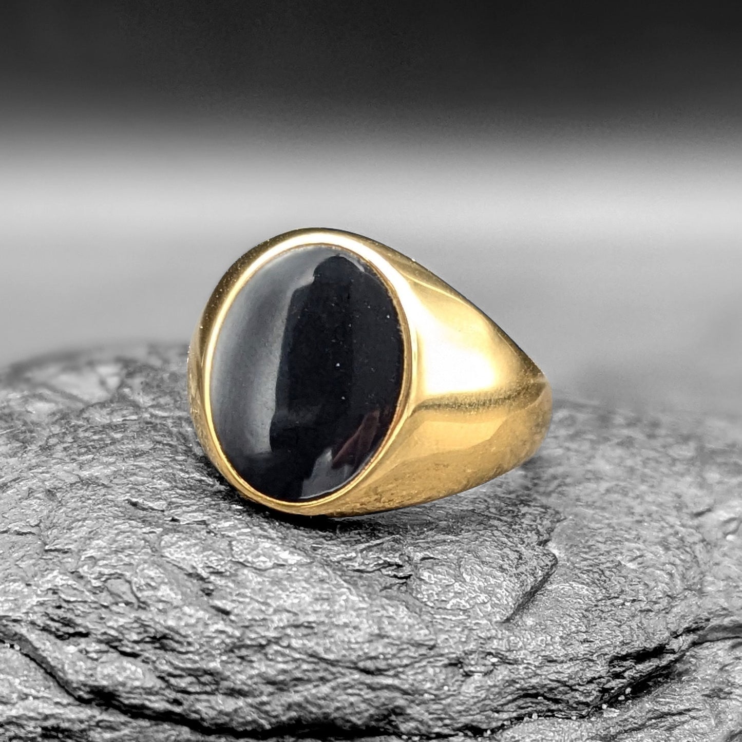 Gold Black Oval