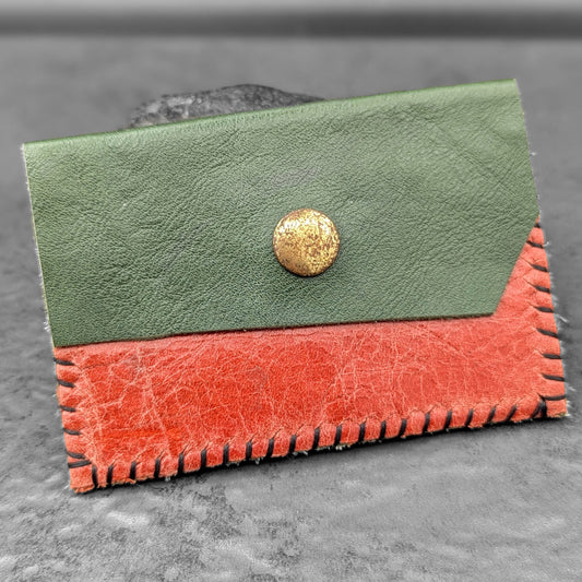 Orange, Green and Cream Compact Wallet