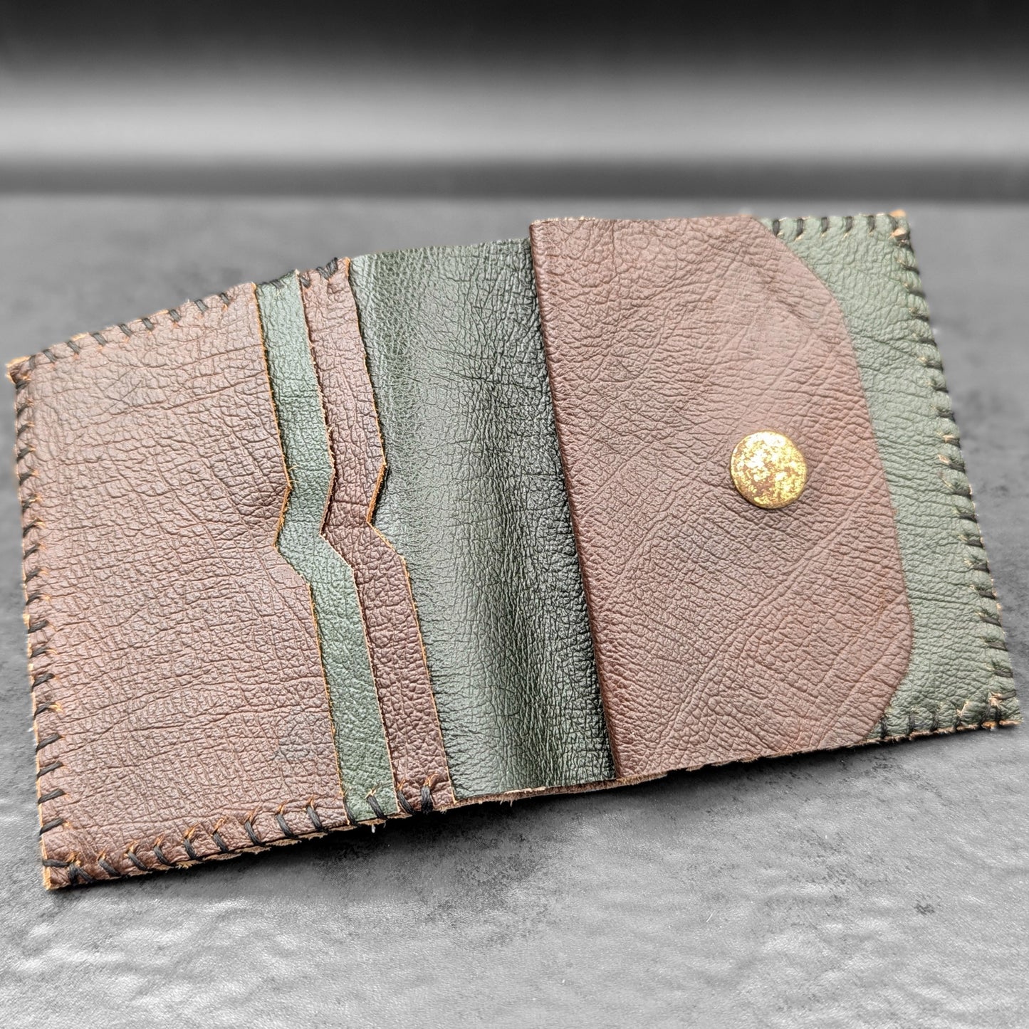 Green and Brown Folding Wallet